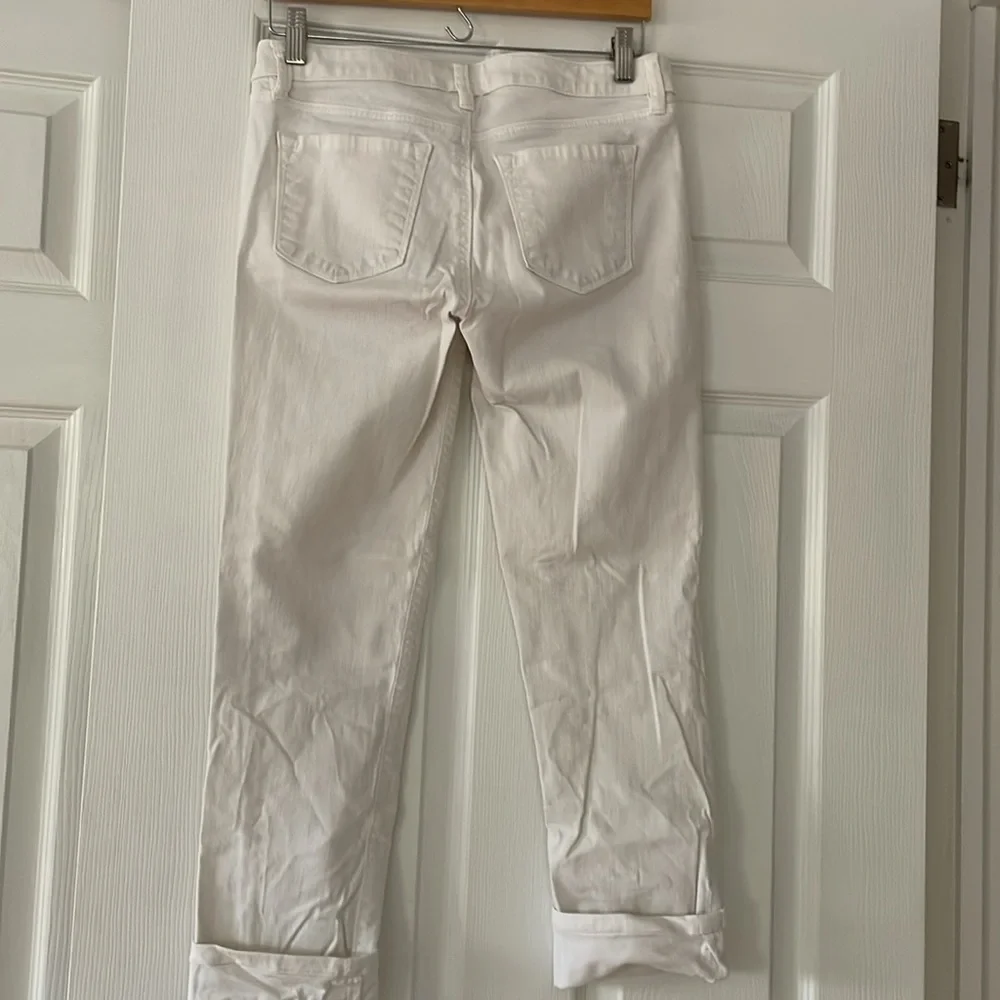 Loft Size 27 4 Womens White Jeans Modern Straight Low Rise Stretch - Picture 2 of 4